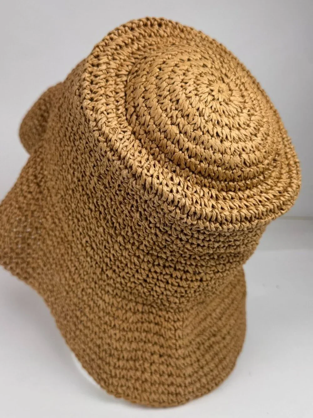 Madewell Woven Straw Paper Sun Bucket Hat M/L NP770 Brown Spring 2024